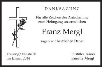 Todesanzeige von Franz Mergl von merkurtz
