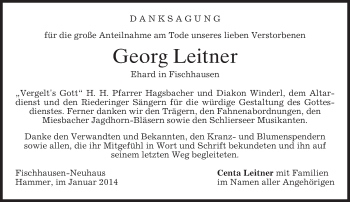 Todesanzeige von Georg Leitner von merkurtz