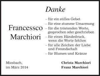Todesanzeige von Francessco Marchiori von merkurtz