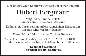 Todesanzeige von Hubert Bergmann von merkurtz