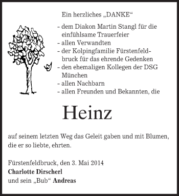 Todesanzeige von Heinz  von merkurtz