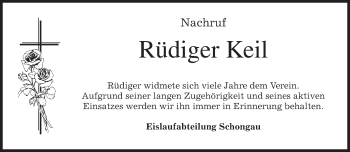 Todesanzeige von Rüdiger Keil von merkurtz