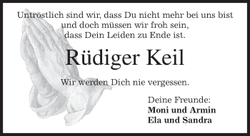 Todesanzeige von Rüdiger Keil von merkurtz