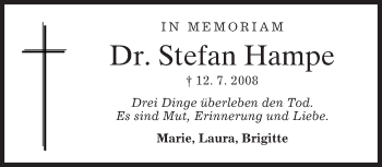 Todesanzeige von Stefan Hampe von merkurtz