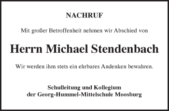 Todesanzeige von Michael Stendenbach von merkurtz