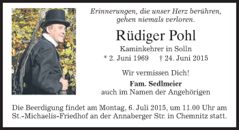 Todesanzeige von Rüdiger Pohl von merkurtz