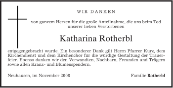 Todesanzeige von Katharina Rotherbl von MERKUR & TZ