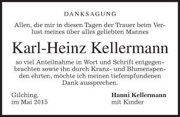 Todesanzeige von Karl-Heinz Kellermann von merkurtz