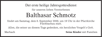 Todesanzeige von Balthasar Schmotz von MERKUR & TZ
