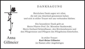 Todesanzeige von Anna Gillmeier von MERKUR & TZ
