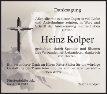 Todesanzeige von Heinz Kolper von MERKUR & TZ