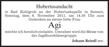 Todesanzeige von Agi Reindl von MERKUR & TZ