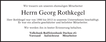 Todesanzeige von Georg Rothkegel 