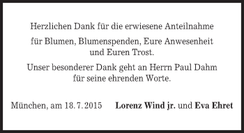 Todesanzeige von Danksagung  von merkurtz
