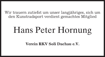 Todesanzeige von Hans Peter Hornung von merkurtz