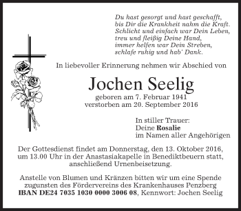 Todesanzeige von Jochen Seelig von merkurtz