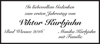 Todesanzeige von Viktor Kurbjuhn von merkurtz