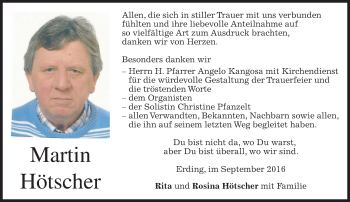 Todesanzeige von Martin Hötscher von merkurtz