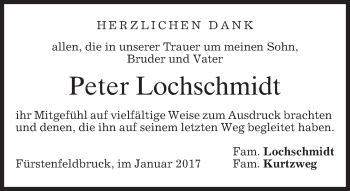 Todesanzeige von Peter Lochschmidt von merkurtz