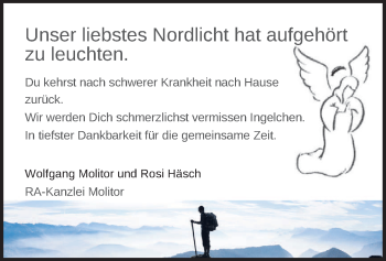 Todesanzeige von Nordlicht  von merkurtz