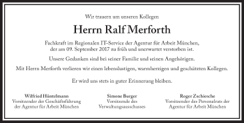 Todesanzeige von Ralf Merforth von merkurtz