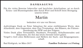 Todesanzeige von Martin  von merkurtz