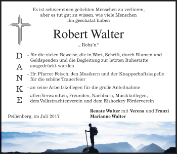 Todesanzeige von Robert Walter von merkurtz