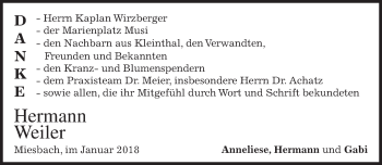 Todesanzeige von Hermann Weiler von merkurtz