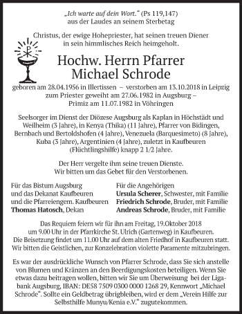 Todesanzeige von Michael Schrode von merkurtz