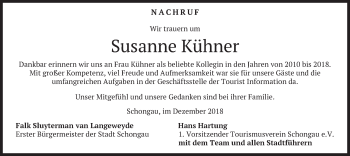 Todesanzeige von Susanne Kühner von merkurtz
