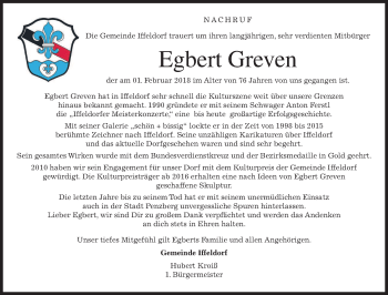 Todesanzeige von Egbert Greven von merkurtz