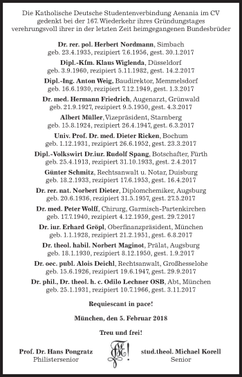 Todesanzeige von In Gedenken  von merkurtz