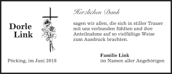 Todesanzeige von Dorle Link von merkurtz