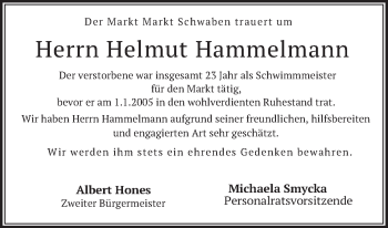 Todesanzeige von Helmut Hammelmann von merkurtz