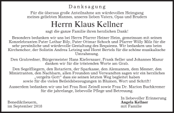 Todesanzeige von Klaus Kellner von merkurtz
