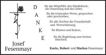 Todesanzeige von Josef Fesenmayr von merkurtz
