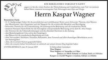 Todesanzeige von Kaspar Wagner von merkurtz