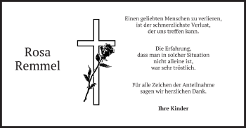 Todesanzeige von Rosa Remmel von merkurtz