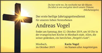 Todesanzeige von Andreas Vogel von merkurtz