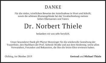 Todesanzeige von Norbert Thiele von merkurtz