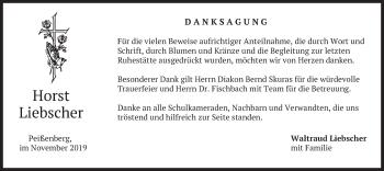 Todesanzeige von Horst Liebscher von merkurtz