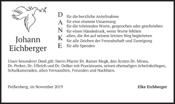 Todesanzeige von Johann Eichberger von merkurtz
