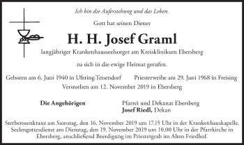 Todesanzeige von Josef Graml von merkurtz