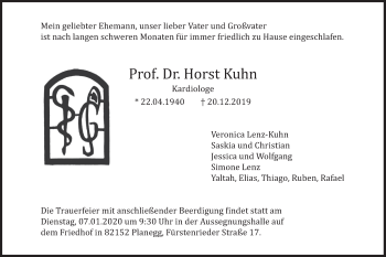 Todesanzeige von Horst Kuhn von merkurtz