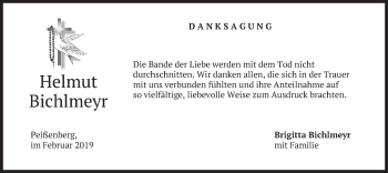 Todesanzeige von Helmut Bichlmeyr von merkurtz