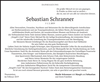 Todesanzeige von Sebastian Schranner von merkurtz