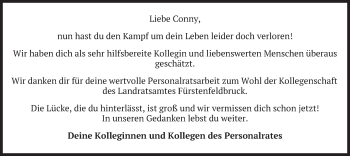 Todesanzeige von Conny  von merkurtz