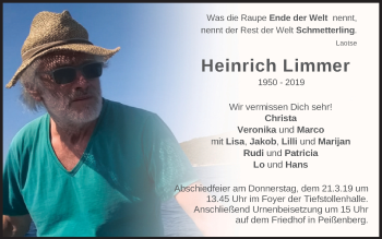 Todesanzeige von Heinrich Limmer von merkurtz