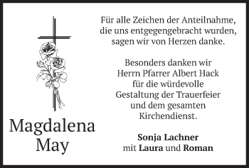 Todesanzeige von Anna Luise Truebenbach von merkurtz