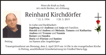 Todesanzeige von Reinhard Kirchdörfer von merkurtz
